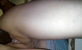 Thick Black Sausage Deep In Her Pussy - thumb 4