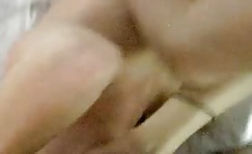 White slut sucking & streatched - thumb 1